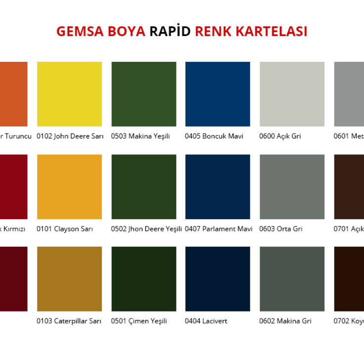 Rapid Color Chart - Gemsa Boya Sanayi